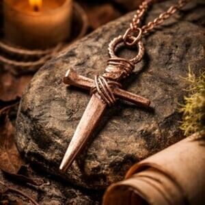 Rustic Copper Cross Necklace | Hand-Wrapped Wire Cross Pendant